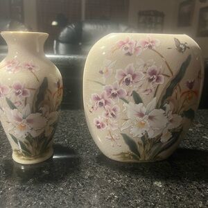 White Orchid Vases by Toyo